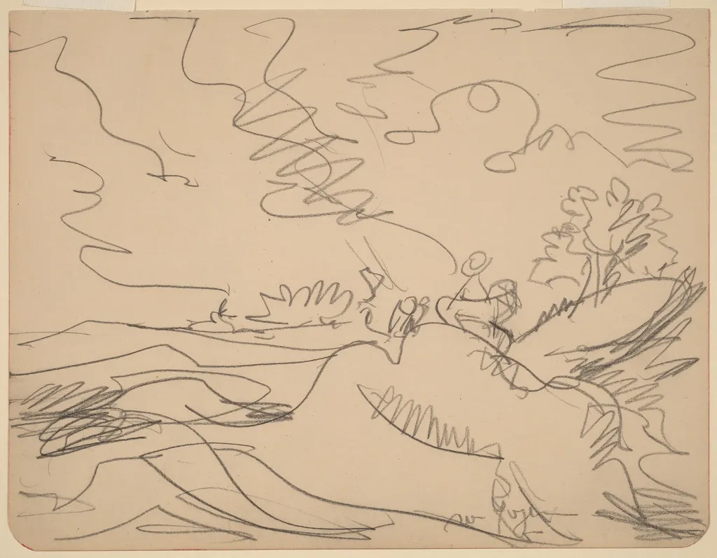 Landscape in the Taunus, by Ernst Ludwig Kirchner, graphite, 1916