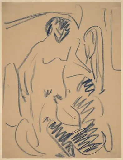Nude on the Beach, by Ernst Ludwig Kirchner