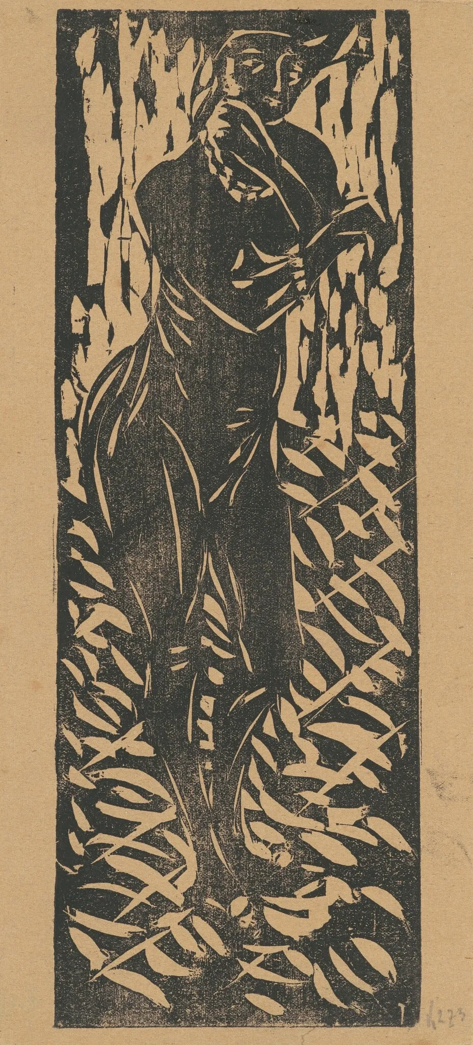 Nude with Jewelry, by Ernst Ludwig Kirchner, ink, 1906