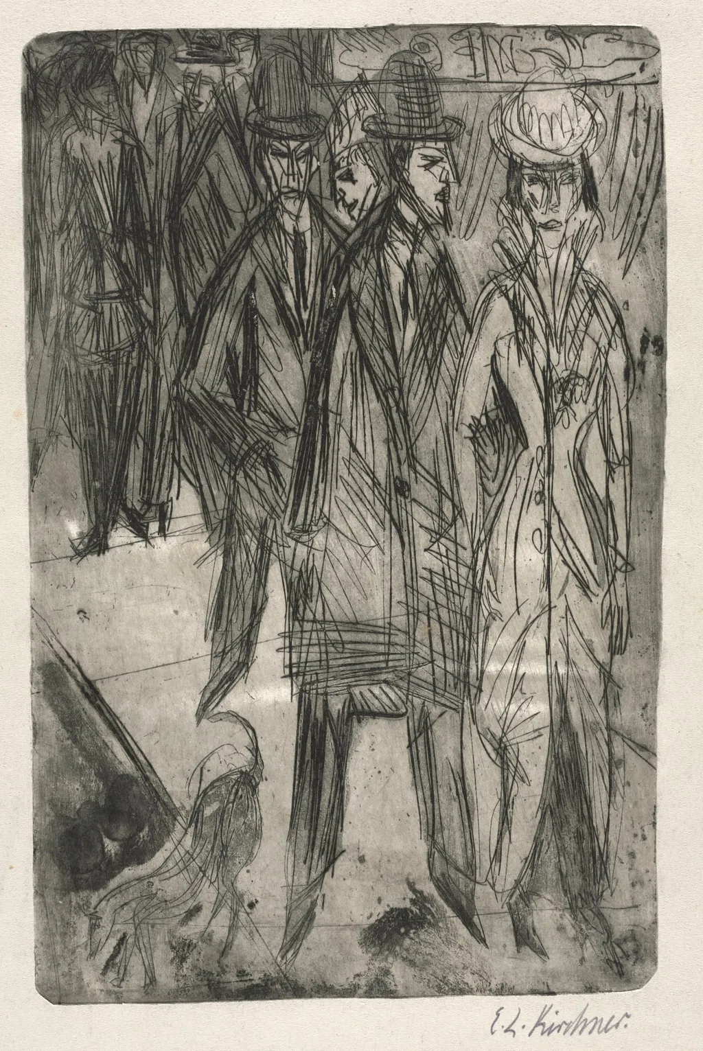 On the Street, by Ernst Ludwig Kirchner, 1914