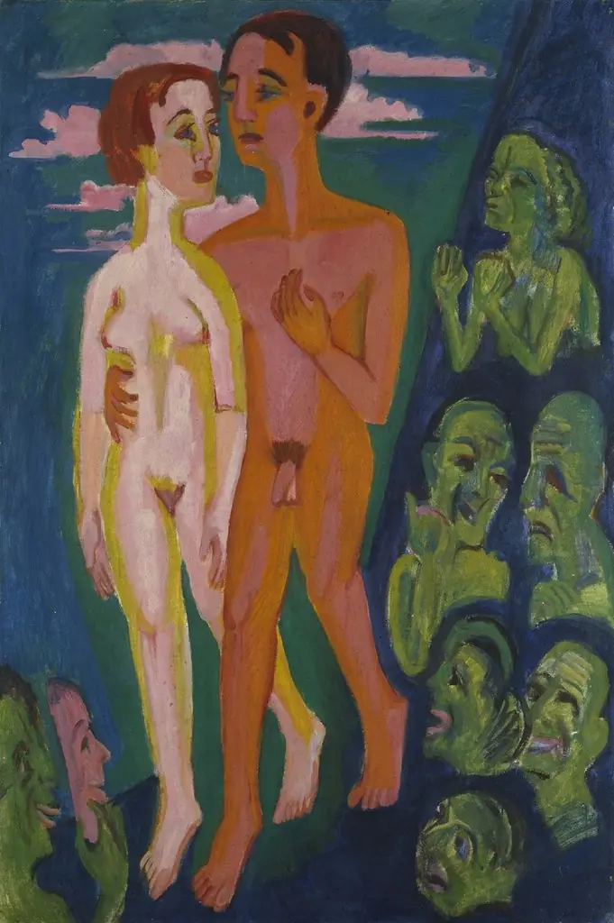 Paar vor den Menschen, by Ernst Ludwig Kirchner