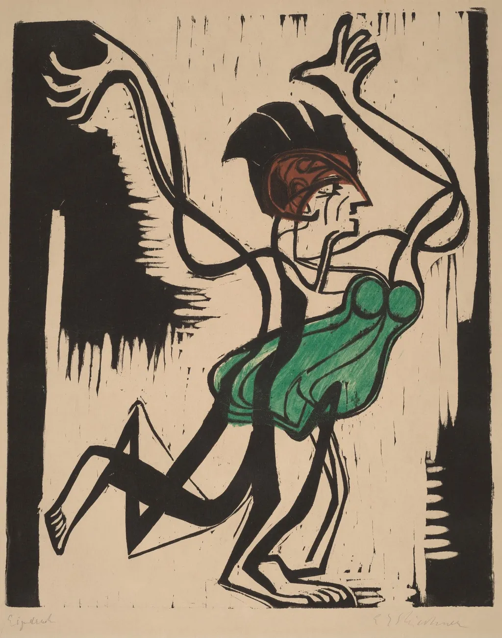 Palucca, by Ernst Ludwig Kirchner, ink, 1930