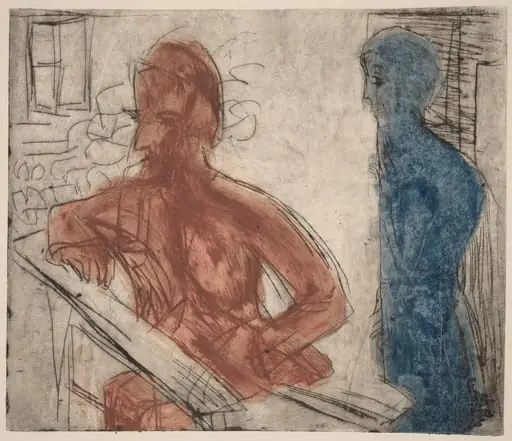 Peasant and Girl, by Ernst Ludwig Kirchner