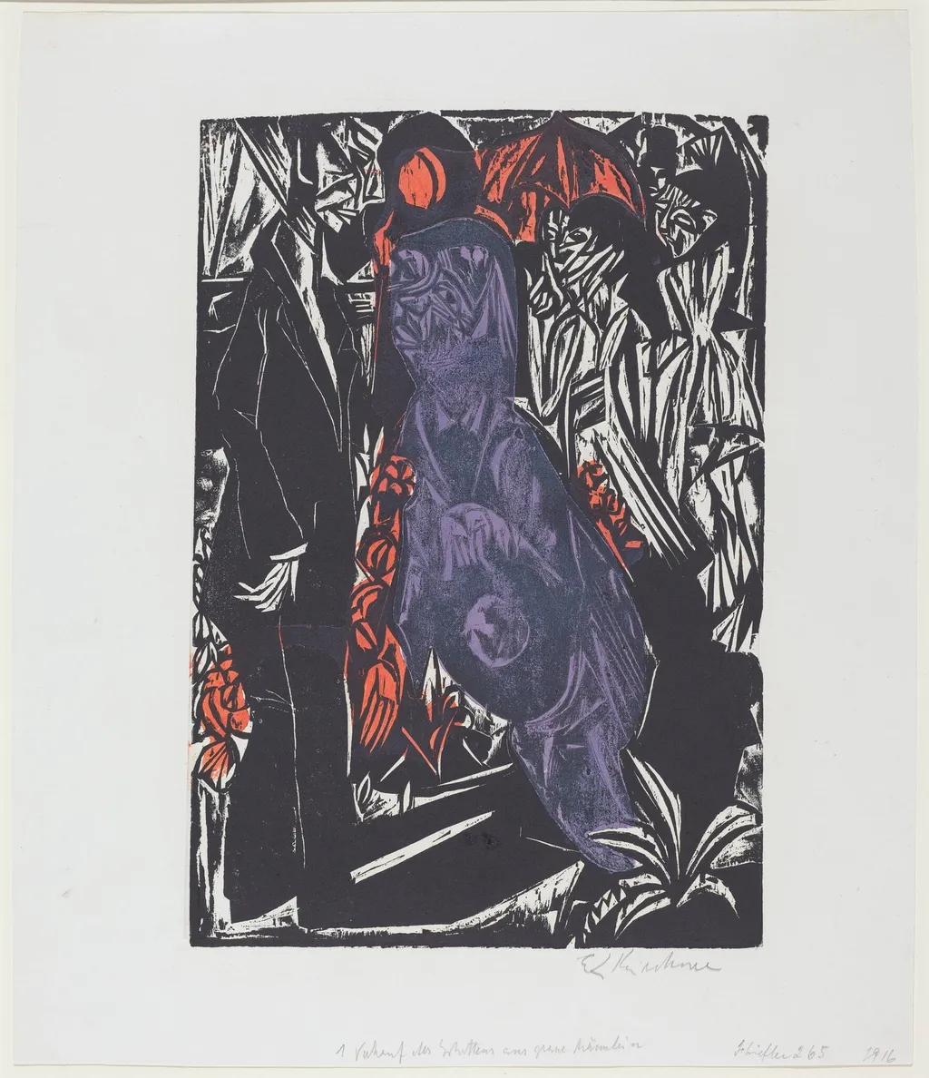 Peter Schlemihls wundersame Geschichte: Der Verkauf des Schattens (Peter Schlemihl's Wondrous Story: The Sale of His Shadow), by Ernst Ludwig Kirchner, ink, 1915