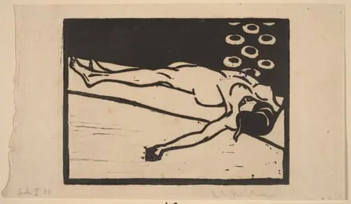 Reclining Nude, by Ernst Ludwig Kirchner