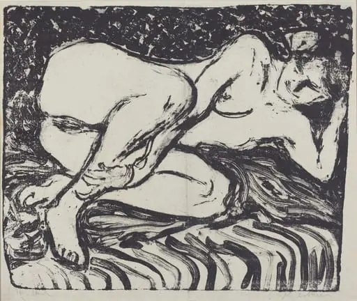 Reclining Nude, by Ernst Ludwig Kirchner