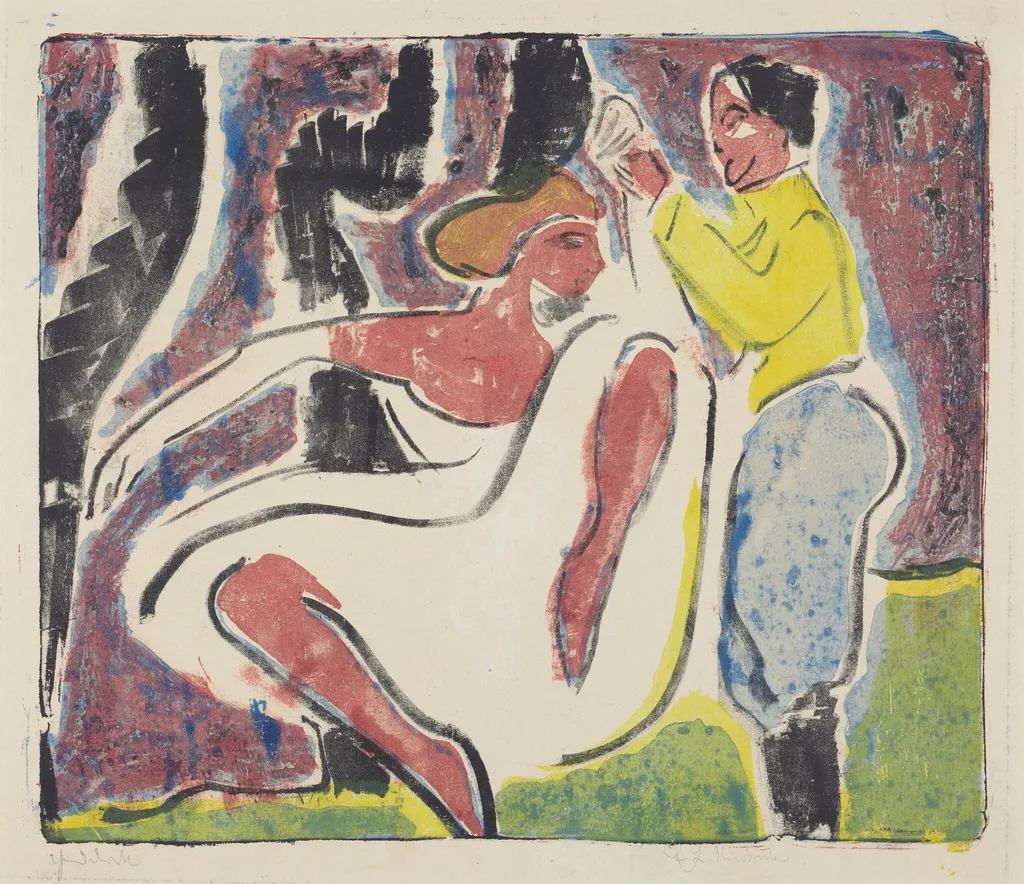 Russian Dancers, by Ernst Ludwig Kirchner, ink, 1909