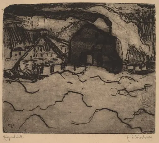 Sand Dredgers on the Elbe, by Ernst Ludwig Kirchner