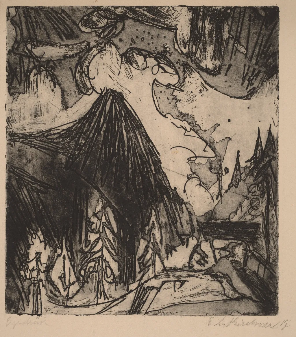 Seehorn, by Ernst Ludwig Kirchner, ink, 1919