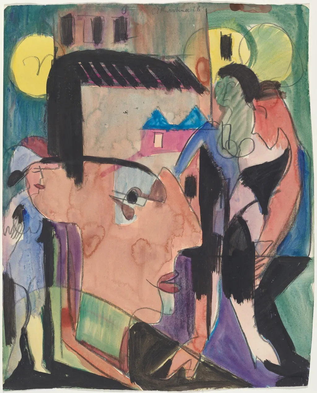 Self-Portrait, by Ernst Ludwig Kirchner, ink, 1928