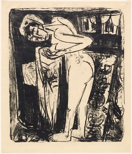 Standing Nude in a Room, by Ernst Ludwig Kirchner