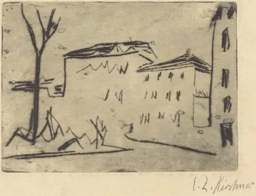 Street Corner in Dresden (Strassenecke Dresden), by Ernst Ludwig Kirchner
