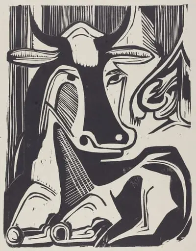 The Large Cow Lying Down (Grosse Liegende Kuh), by Ernst Ludwig Kirchner