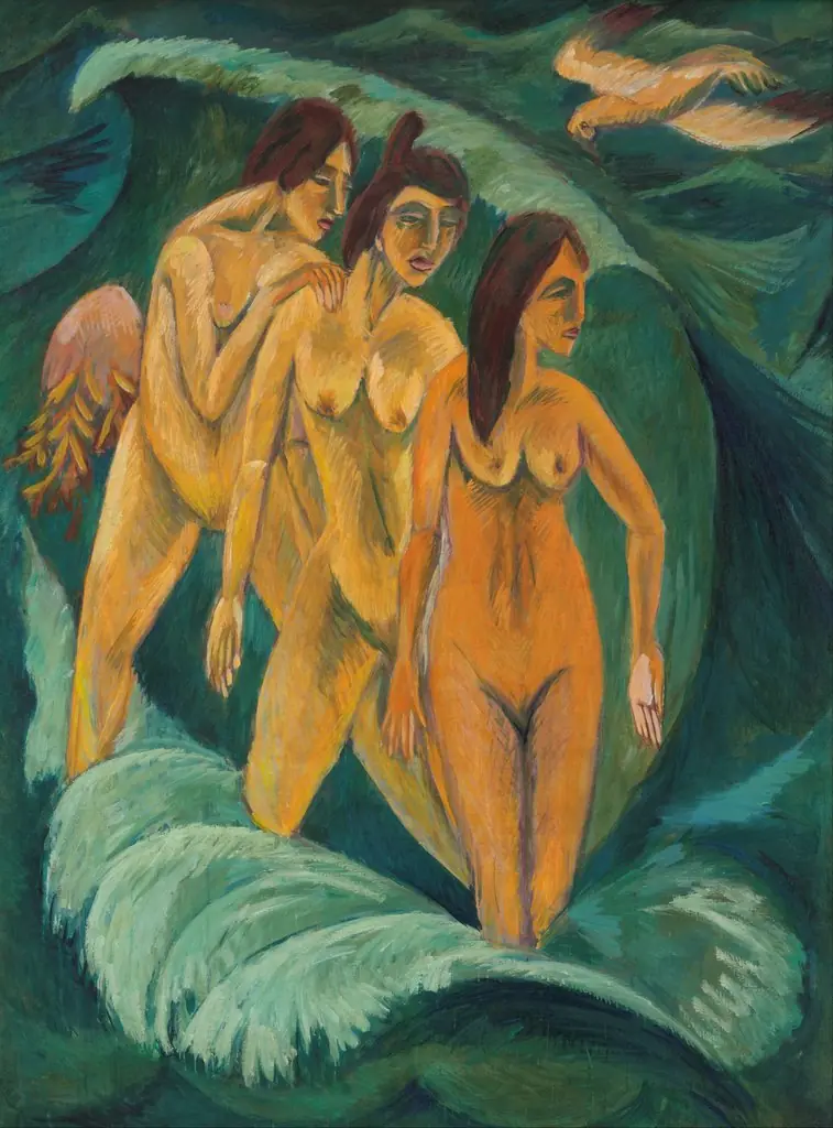 Three bathers, by Ernst Ludwig Kirchner