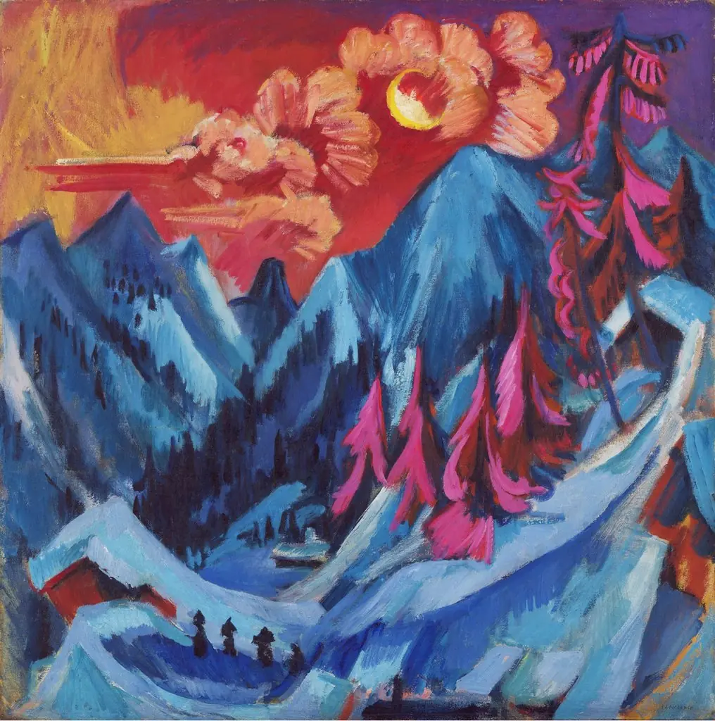 Winter Landscape in Moonlight, by Ernst Ludwig Kirchner, 1919