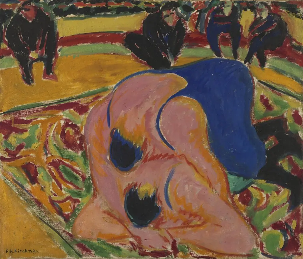 Wrestlers in a Circus, by Ernst Ludwig Kirchner