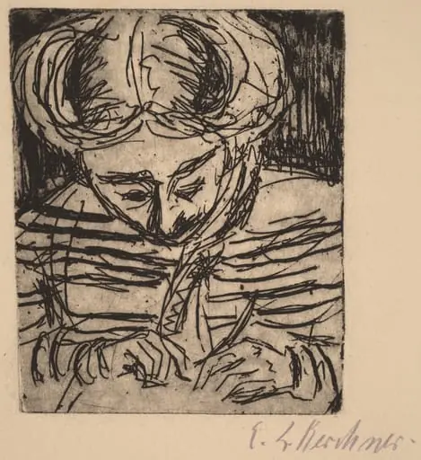 Young Girl Drawing, by Ernst Ludwig Kirchner