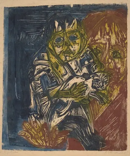 Young Woman with a Child (Mädchen mit Kind), by Ernst Ludwig Kirchner