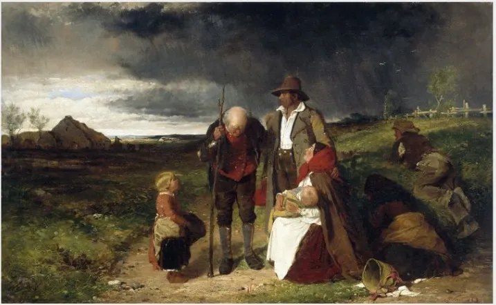 An Ejected Family, by Erskine Nicol, oil, 1853
