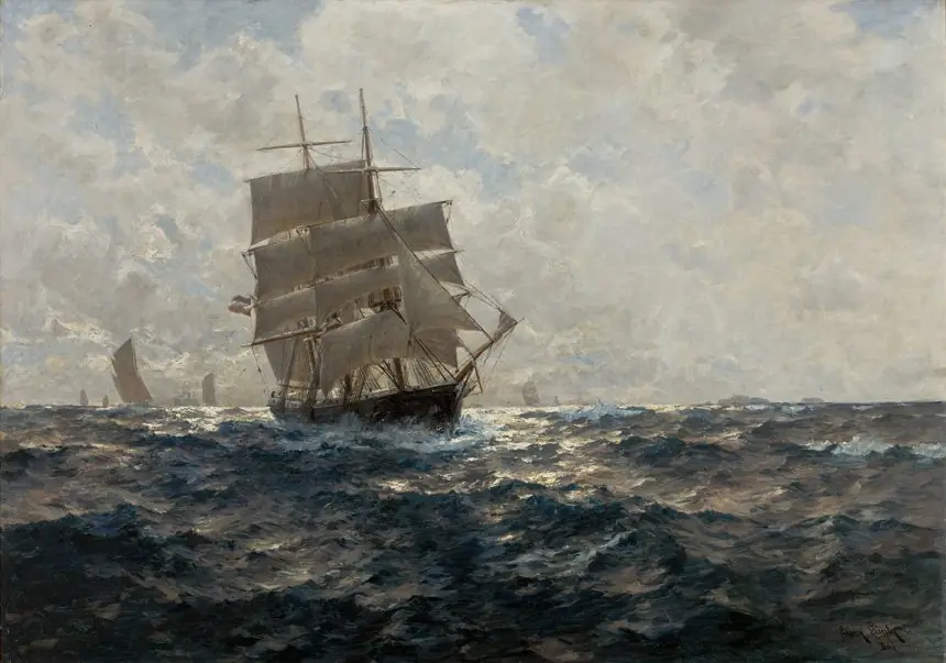 Seascape with a Vessel, by Erwin Günther