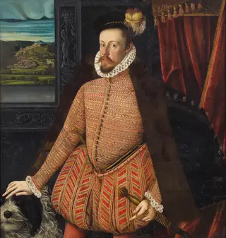 Erzherzog Karl II. (1540-1590) mit dem Blick auf Graz, Kniestück