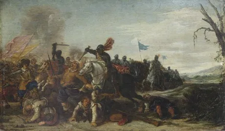 Battle, by Esaias van de Velde, oil, 1623