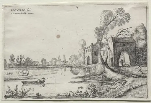 Landscape with a River and a  Gatehouse, by Esaias van de Velde