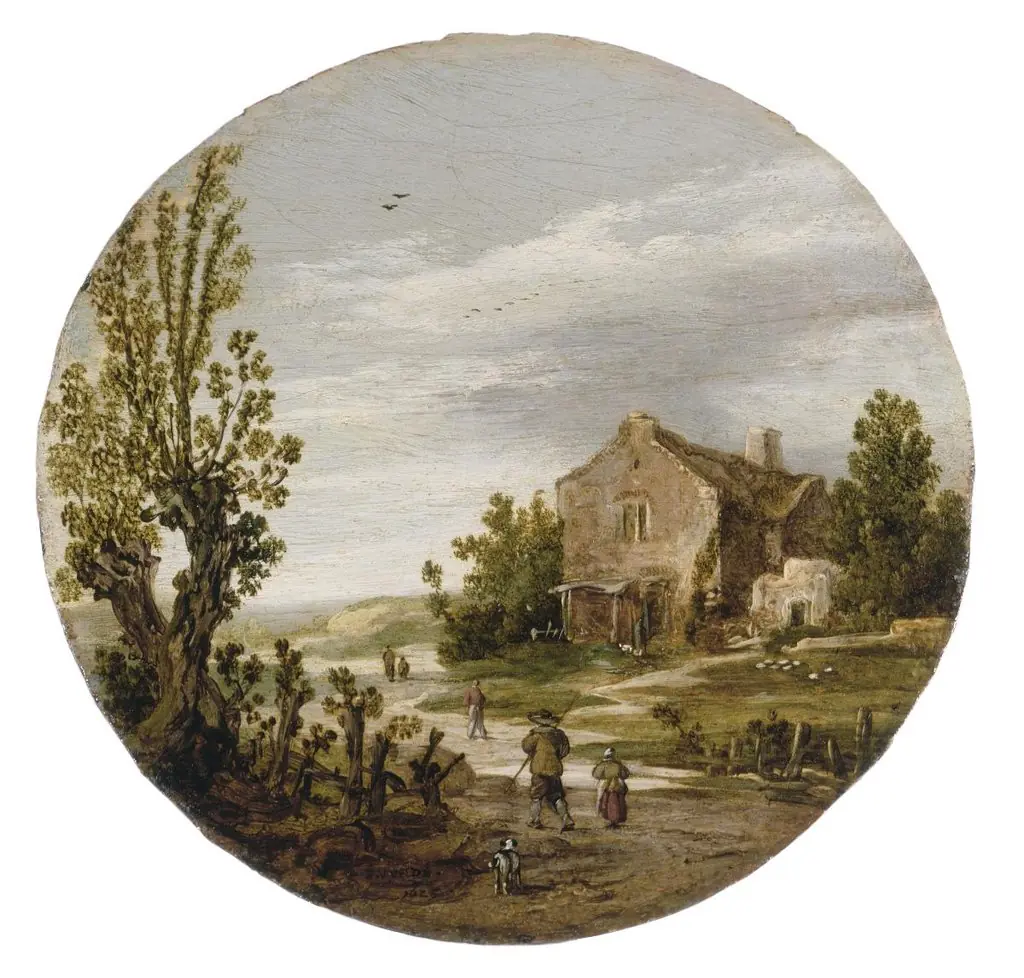 Landschaft mit Gehöft und Landweg, by Esaias van de Velde