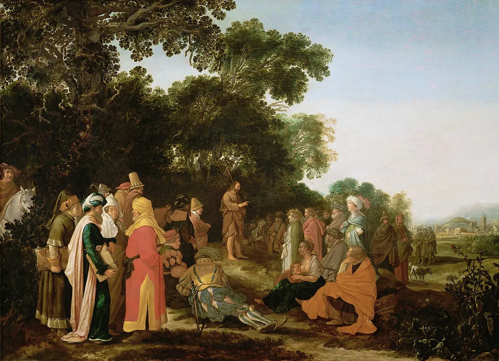 Predigt Johannes des Täufers, by Esaias van de Velde, unspecified, 1621