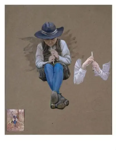 Study for the piper in 'The Piper of Dreams', by Estella Canziani