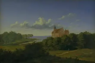 Et landskab med en herregård. Komposition