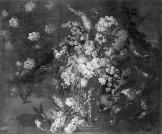 Et ældre blomstermaleri