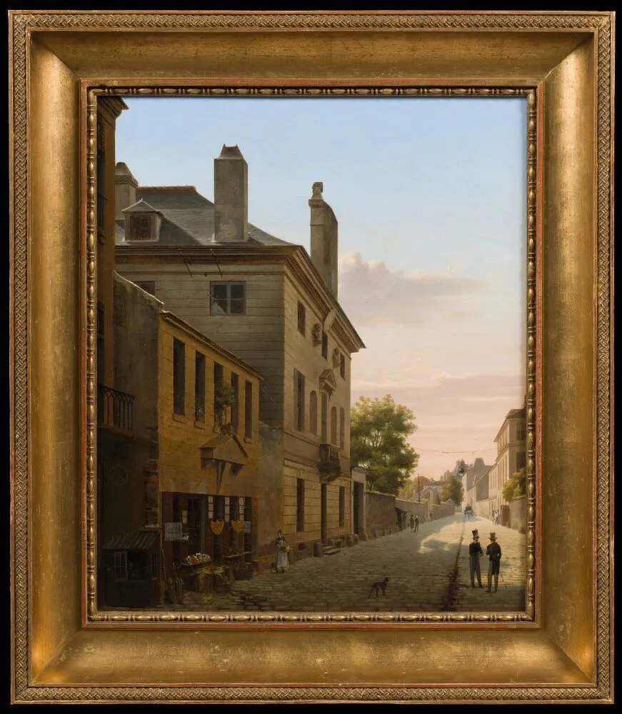 View of the Pavillon de Bellechasse on rue Saint-Dominique in Paris, by Étienne Bouhot, oil, 1823