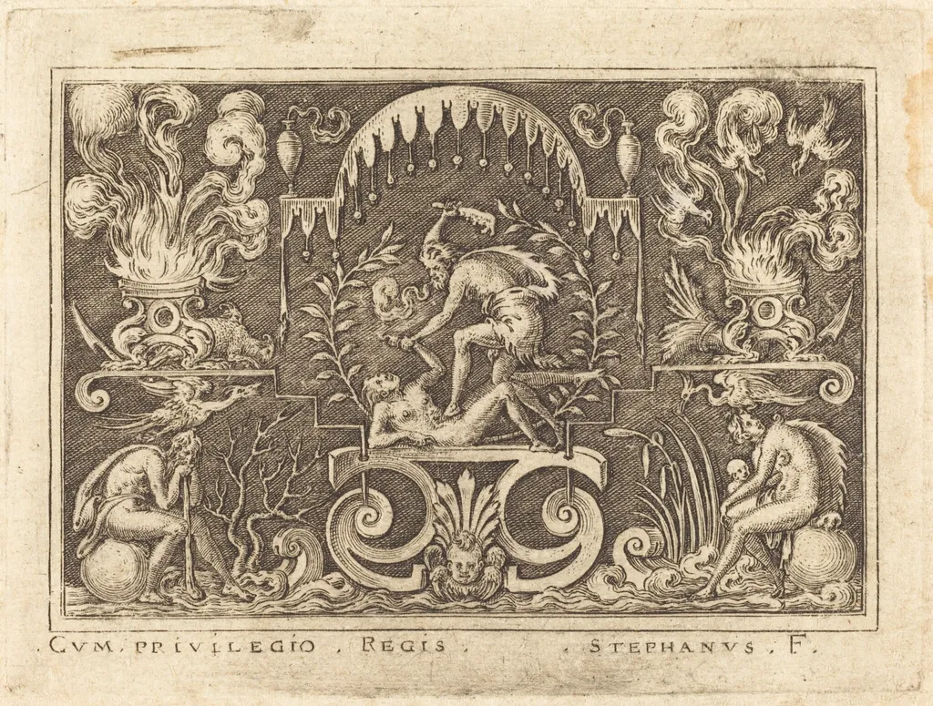 Death of Abel, by Etienne Delaune, ink, 1551