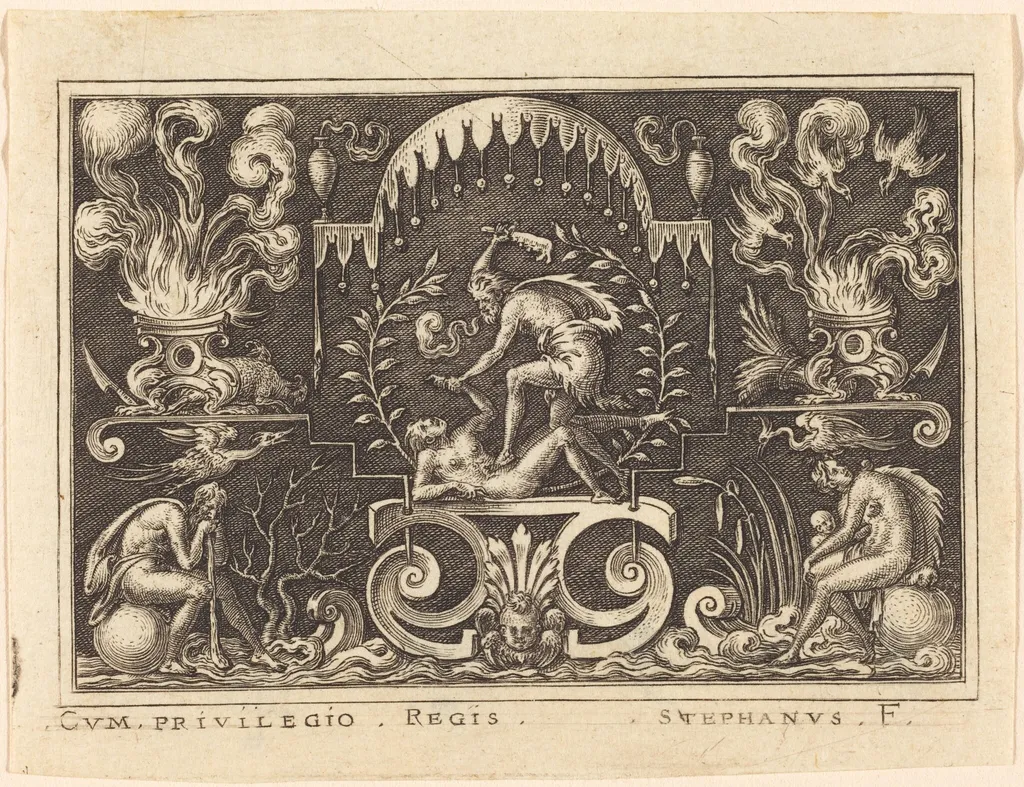 Death of Abel, by Etienne Delaune, ink, 1551