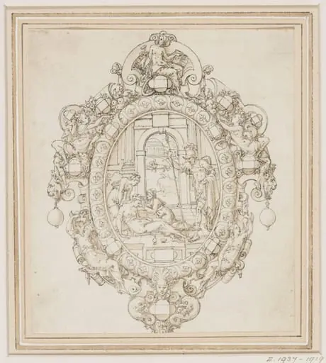 Design for the back of a gem-set handmirror, by Etienne Delaune