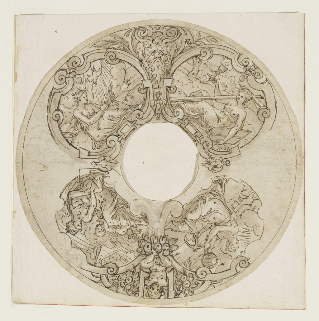Design for the decoration of the underside of a tazza, by Etienne Delaune, 1550