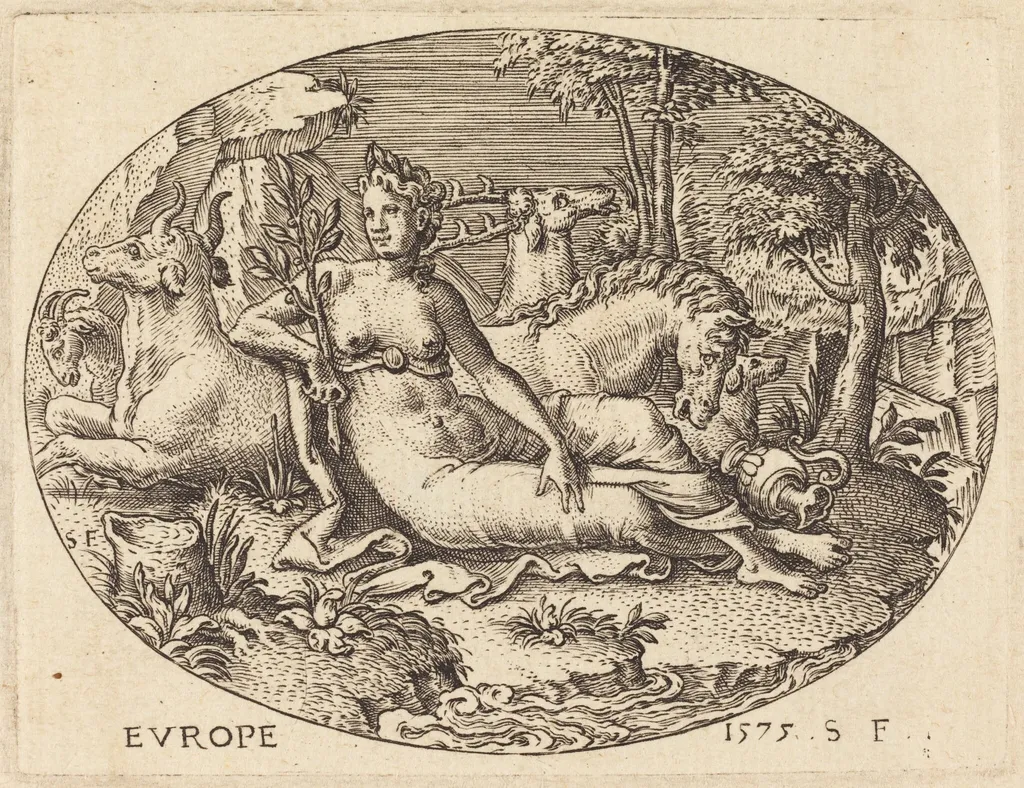 Europe, by Etienne Delaune, ink, 1575