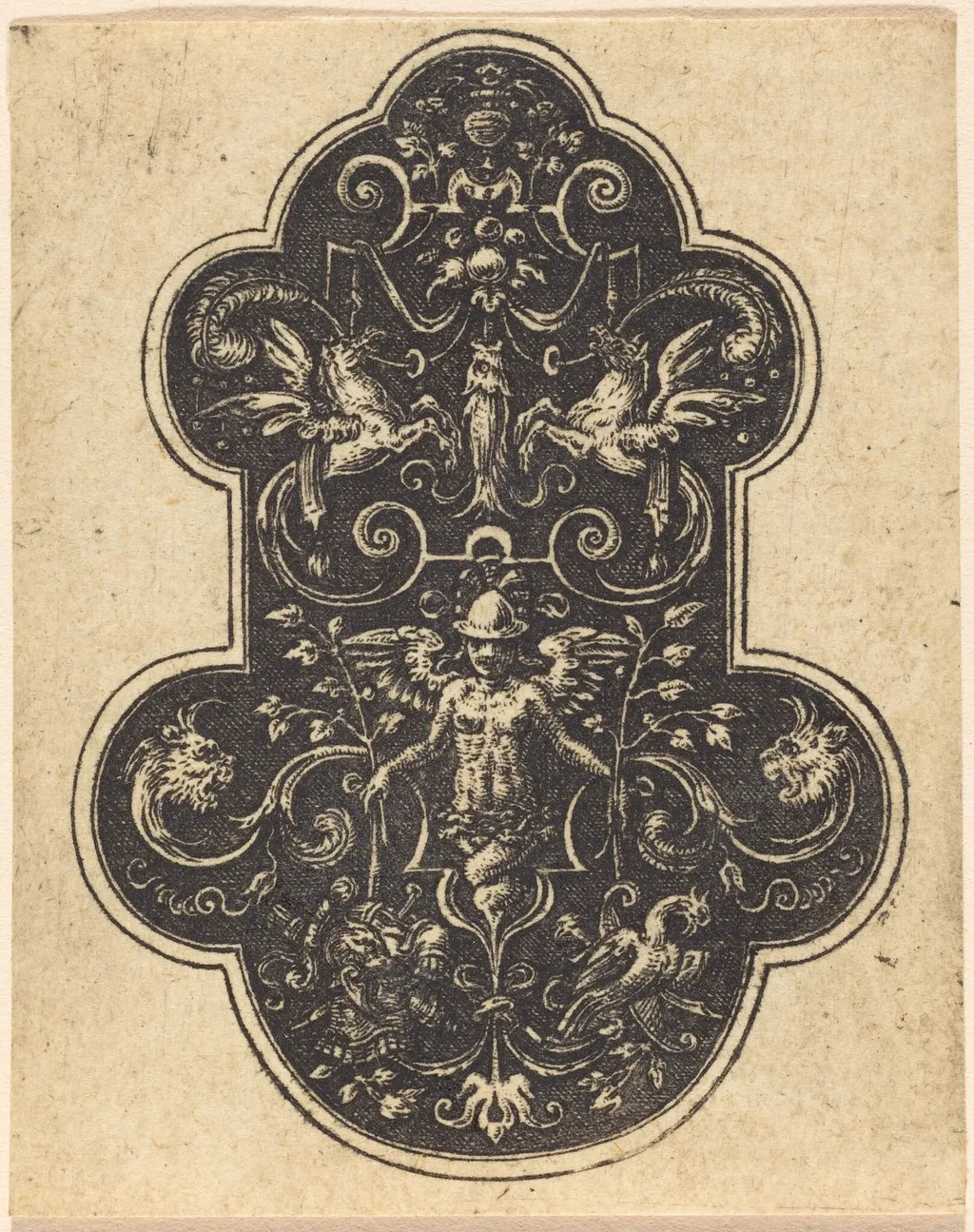 Female Figure, by Etienne Delaune, ink, 1551