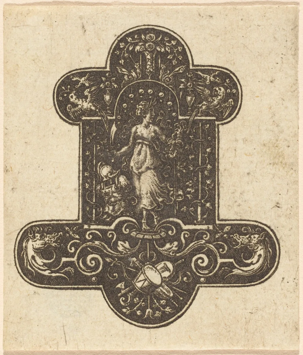 Judith with the Head of Holofernes, by Etienne Delaune, ink, 1551