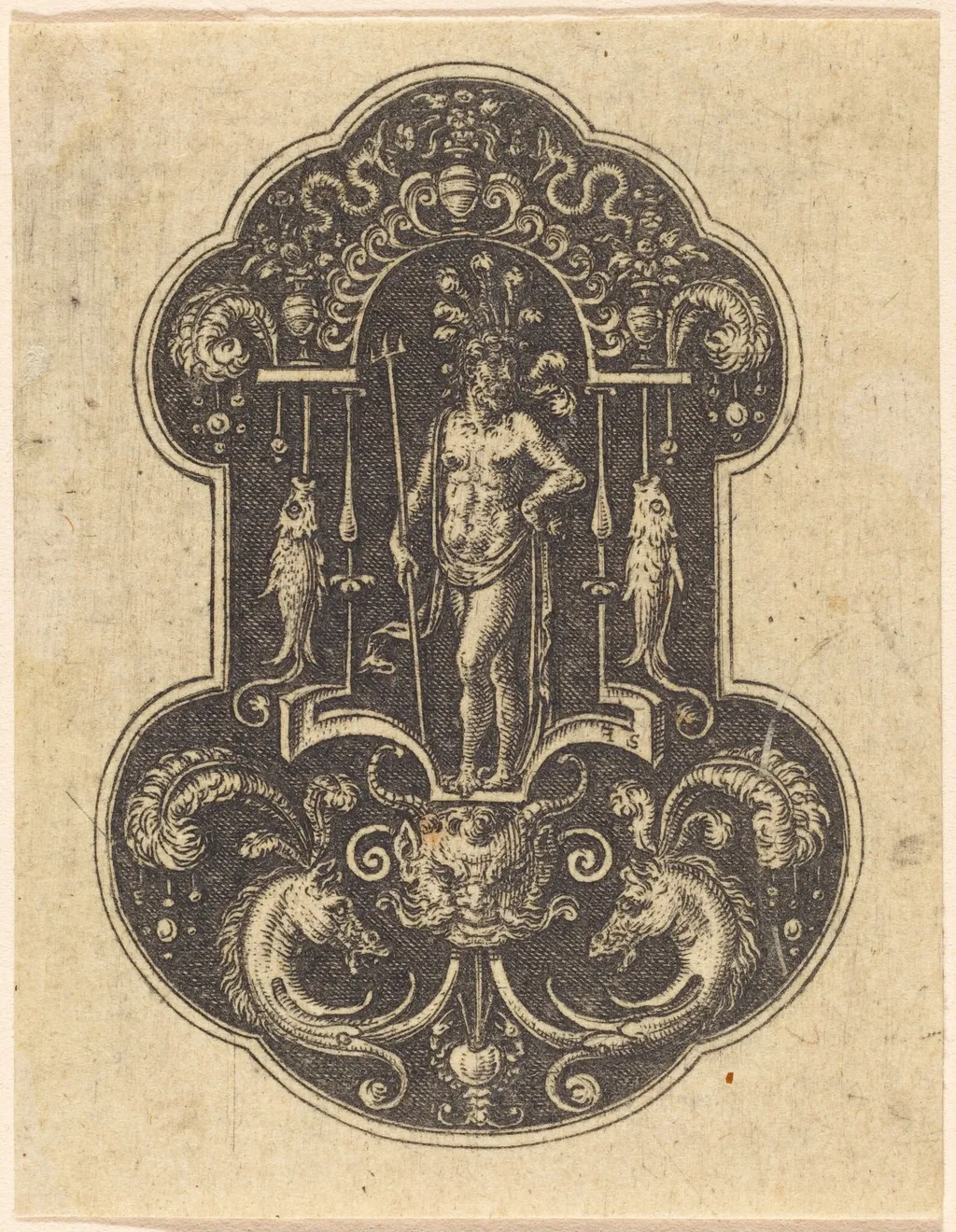 Neptune, by Etienne Delaune, ink, 1551