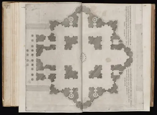 Ichnographia Templi Divi Petri [Plan of Saint Peter's Basilica in Rome], by Étienne Dupérac