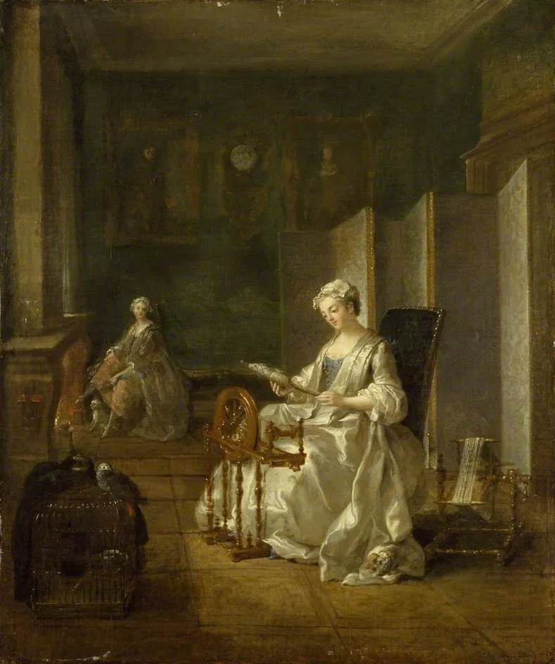 Interior with two Women, by Étienne Jeaurat, oil, 1749