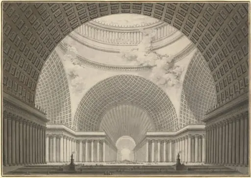 Perspective View of the Interior of a Metropolitan Church, by Etienne-Louis Boullée