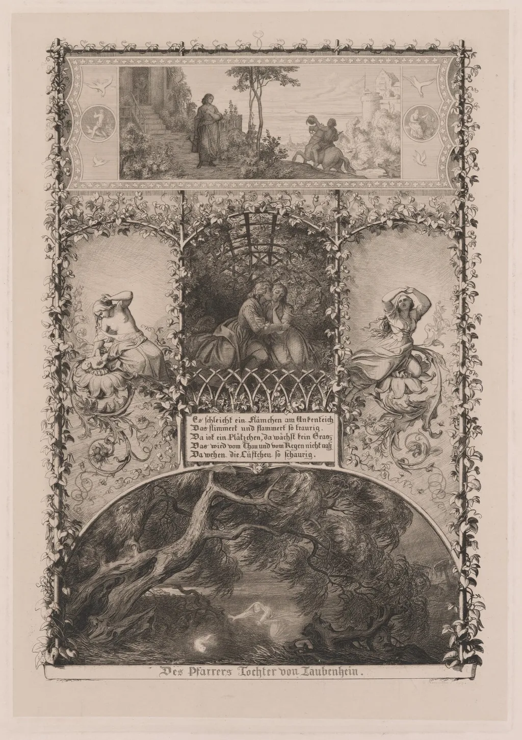 Des Pfarrers Tochter von Taubenhein (The Parson's Daughter from Taubenhain), by Eugen Napoleon Neureuther, ink, 1844