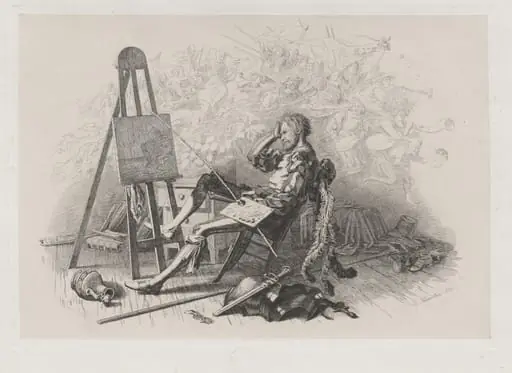 Morning after the Masked Ball: Emil Theodor Richter at His Easel, by Eugen Napoleon Neureuther