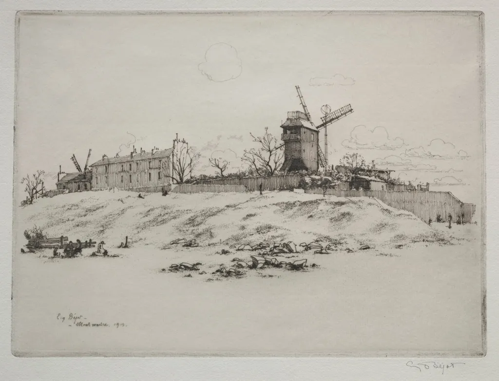 Moulin de la Gallette, Montmartre, by Eugène Béjot, 1915