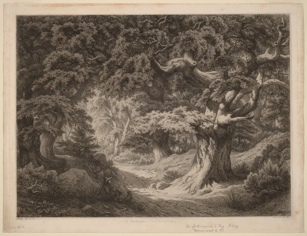 Le Charlemagne (forêt de fontainebleau), by Eugène Bléry, ink, 1861