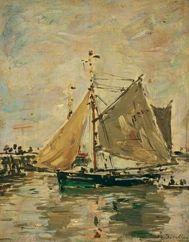 A Fishing Boat, Trouville, by Eugène Boudin