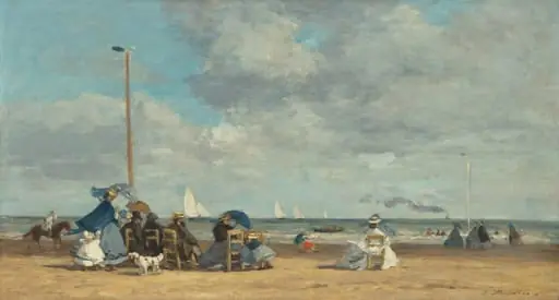 Beach at Trouville, by Eugène Boudin